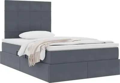 Produktbild von "Winter Sale" Aufbewahrungsbett mit Matratze Dunkelgrau 120 x 200cm Samt - clorisNeu673910 - Klassische BettenJugendbett Tagesbett