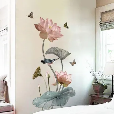 Produktbild von Lotus Blumen Wanddekoration aus Kunststoff für Wohnzimmer und Schlafzimmer