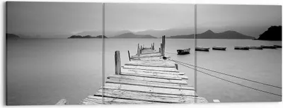 Produktbild von Bild auf Leinwand - Leinwandbild - Brücke See - 150x50cm - Wand Bild - Wanddeko - Wandbilder - Leinwanddruck - Bilder - Kunstdruck - Wanddekoration - Leinwand bilder - Wandkunst - CA150x50-3523
