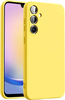 Produktbild von Conie TPU Schutzhülle für Samsung Galaxy A25 5G Tasche Case Cover Bumper Silikon Mikrofaser Inlay Hülle in Gelb matt