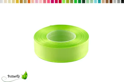 Produktbild von Satinband 25mm x 32m Rolle, Farbe:078 lindgrün