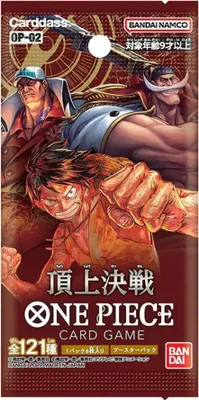 Produktbild von One Piece Card Game – OP-02 Paramount War – 1x Booster (Koreanisch oder Chinesisch) – 6 Karten – Neu &