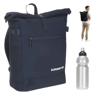 Produktbild von Rucksack Freizeitrucksack Reiserucksack Handgepäck Schulrucksack A4 Herren Damen Laptoprucksack Tasche Daypack Elephant One 13114 Schwarz + Flasche