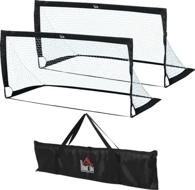 Image de Buts de football - Buts d'entraînement - Pliables - Avec sac de transport - Pour enfants et adultes - Jardin & Extérieur - Noir