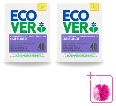 Produktbild von 2 x Ecover Color Waschmittelpulver für Buntwäsche - 3 kg - Sparpackung - 2 Stücke