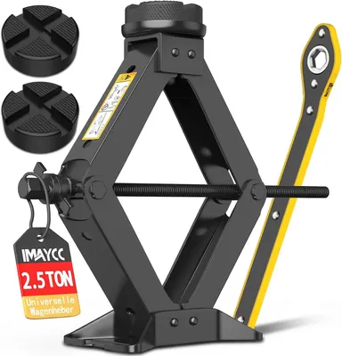 Imagen del producto de Elevador hidráulico de tijera, capacidad de 2,5 toneladas, altura de elevación de 470 mm, fabricado en acero, para cambio de neumáticos