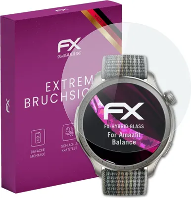 Produktbild von atFoliX FX-Hybrid-Glass Displayfolie kompatibel mit Amazfit Balance Glasfolie