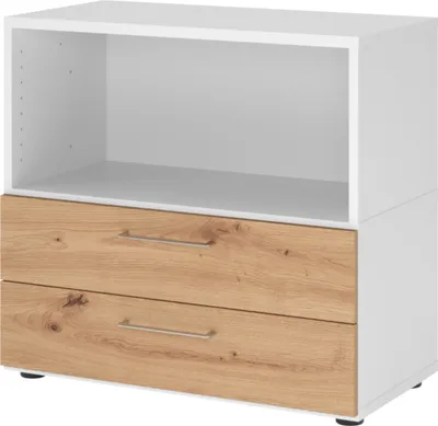Produktbild von bümö flexi Aktenschrank klein mit Schubladen - Nachbildung: Weiß/Asteiche