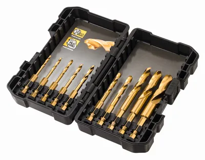 Produktbild von Metallbohrer-Set DT50050 10tlg. HSS-Tin