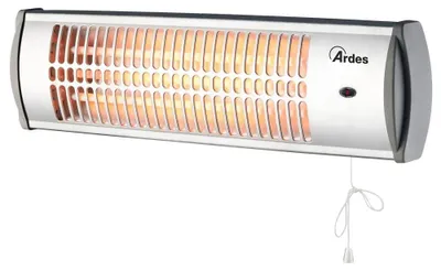 Productafbeelding van Ardes AR437B, Elektrische infraroodverwarmer, Quartzglas, IP24, Voor binnengebruik, Wandmontage, Zilverkleurig