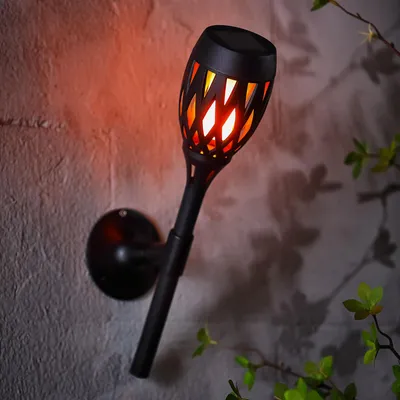 Produktbild von LED-Solarleuchte – zur Mastmontage / Wandmontage / freistehend – Flammeneffekt – 12 LEDs – 90 x 410 mm 1 Stück [11262D]