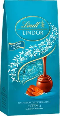 Produktbild von Lindt Lindor Schokoladen Kugeln mit Caramelfüllung und Salz 137g