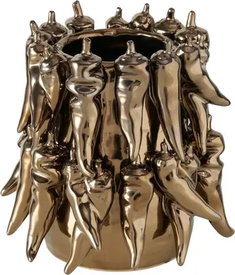 Image de Vase Boltze Home Peperony, brun, en céramique, décoratif, 19 x 19 cm