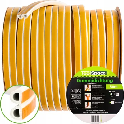Obrázok produktu pre Garážové tesnenie D 12x10 biela 50m (2x25m)