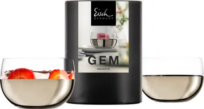 Produktbild von Eisch 2 Dessertschalen 310/10 platin in Geschenkröhre GEM 30031012