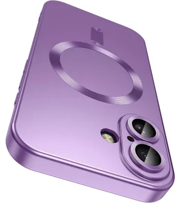 Image de Coque pour iPhone 17, Silicone Liquide Protection Slim Anti-Rayures avec Cercle Magnétique - Violet
