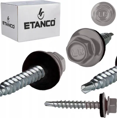 Obrázok produktu pre Samorezné skrutky ETANCO Trapézové skrutky do plechu RAL 9007 4,8 x 50 mm 100 ks.