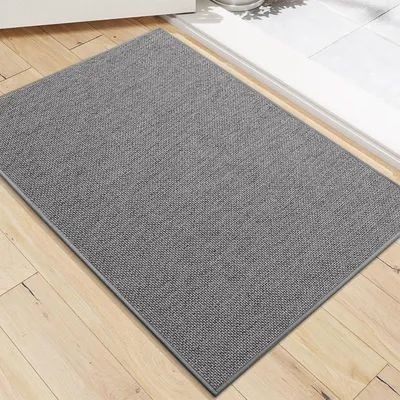 Image de Tapis de sol gris foncé, dimensions 44x76 cm, antidérapant, pour intérieur et extérieur