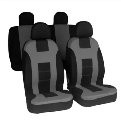 Produktbild von Autositzbezüge, Autositzbezug, Auto Sitzbezüge Set, 9er-Set Sitzauflage, Universalgröße, Auto Sitzschoner, strapazierfähig, wasserdicht, grau
