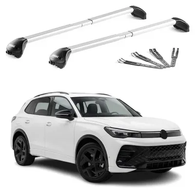 Image de Barres de toit pour VW Tiguan mk3 2024-2026 Aluminium Gris Argenté 2 pièces ABE, Image générée par une IA