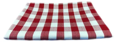 Produktbild von Tischdecke 2 cm Karo chili-weiß 100% Baumwolle Landhaus Tischdecken 130 x 130