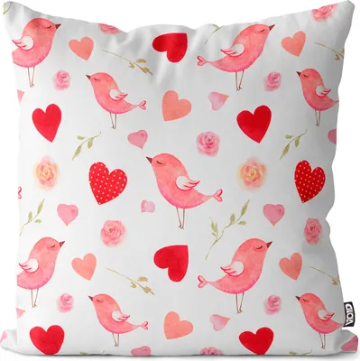 Produktbild von VOID Valentinstag Vögel Herzen Kissenbezug Kissenhülle Sofakissen Kissen Deko Outdoor-Kissen Dekokissen