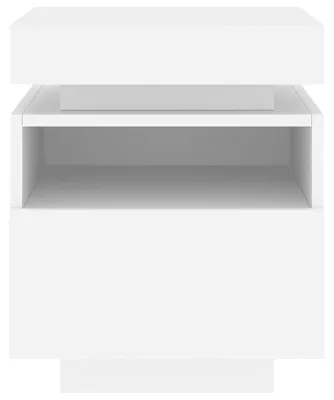 Produktbild von vidaXL Nachttisch mit LED-Leuchten Weiß 40x39x48,5 cm