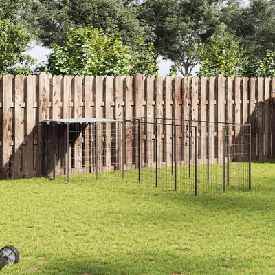 Obrázok produktu pre vidaXL Psia búda čierna 4,84 m² Oceľ