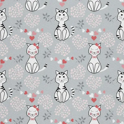 Immagine prodotto di OUTDOOR DECOSTOFFE OXFORD - Motivo gattini e cuori I DX600