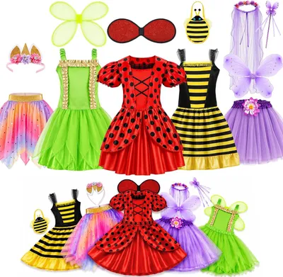 Produktbild von Marienkäfer Kostüm, Prinzessinnenkleid mit Flügeln, für Karneval