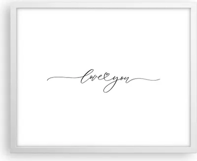 Produktbild von Gerahmtes Poster - Weißer Rahmen - Ich liebe dich handschriftlich - 50x40 cm - Wand Bild - Wanddeko - Wandbilder - Kunstposter - Wandposter - Bilderrahmen - Bilder - Kunstdruck - P2WAA50x40-4644