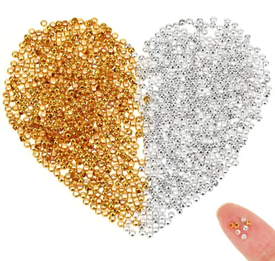 Image de Quetschperlen - 2000 pièces, tubes de 2,5 mm, perles à sertir - Fabrication de bijoux pour bracelets et colliers - Argent et or