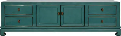 Produktbild von Fine Asianliving Chinesisches Lowboard Blau Hochglanz B180xT40xH50cm