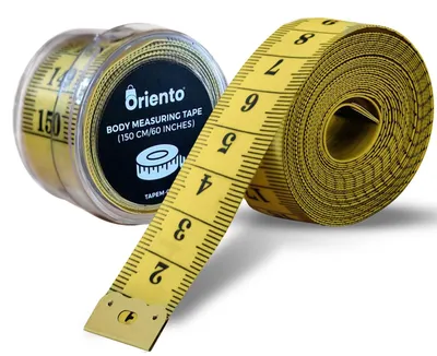Produktbild von Maßband Körpermaßband Schneidermaßband - 150 cm - Gelb - Zentimeter und Zoll