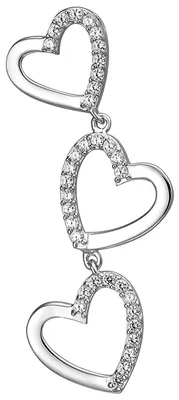 Produktbild von Anhänger 3 Herzen aus 925 Silber mit 35 Zirkonia Silberanhänger Halsschmuck