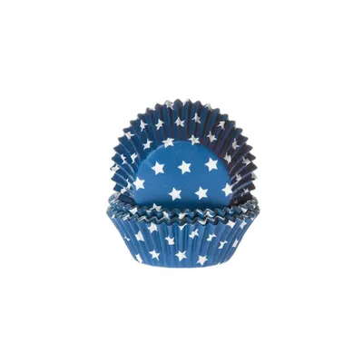 Produktbild von 50 blaue Muffin Förmchen Sterne