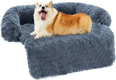 Obrázek produktu pro Polštářek pro psy Famanu na pohovku – pohodlný a protiskluzový – velikost M (90 cm x 90 cm x 17 cm) / tmavě šedý