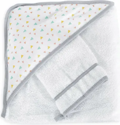 Productafbeelding van Trois Kilos: Badjas en washandjes set, driehoekig, 100 cm x 100 cm
