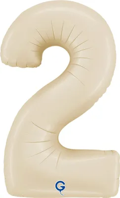 Zdjęcie produktu dla Balon Foliowy Cyfra 2, Satynowa Kremowa, 66 cm Grabo