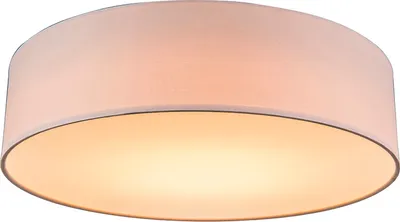 Produktbild von Qazqa led Modern Stoff Deckenleuchte, Deckenlampe - Drum Led - Rosa, Rund, 2700K, warmweiß, 40cm, Ideal als Bürolampe, Flur, Schlafzimmerlampe und Wohnzimmerlampe