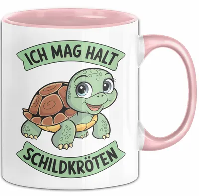 Produktbild von Schildkröte Tierliebhaber Tasse Geschenk Lustige Geschenkidee Spruch Ich Mag Halt Schildkröten (Rosa)