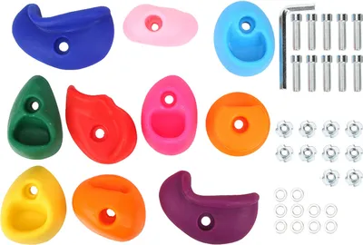 Produktbild von Klettergriffe, 10 Stück, große, mehrfarbige Klettergriffe für outdoor Kletterwände (M)