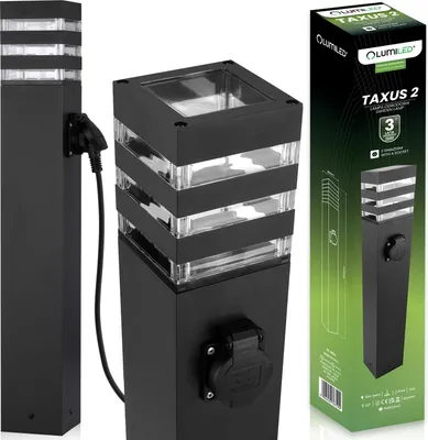 Produktbild von LUMILED cestné svetlo vonkajšie stĺpikové svetlo vonkajšie stojacie svietidlo stojaca lampa so zásuvkou záhradné svetlo cestné svietidlo stĺpik 60cm IP44 zásuvka E27 max 13W