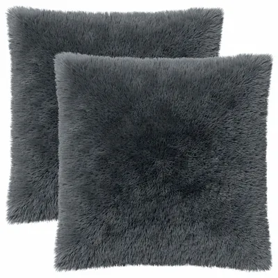 Produktbild von vidaXL Kissenbezug 2 pcs HEERLEN Anthrazit 80 x 80 cm PV Fleece