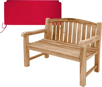 Produktbild von Gartenbank Bari Teak Massivholz XXL extra stark 120 cm Rot