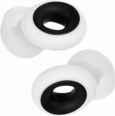 Produktbild von Ohrstöpsel mit 35 dB Geräuschreduzierung zum Schlafen und Reisen, aus Silikon, Weiß, 2er-Set