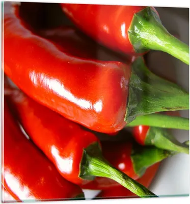Produktbild von Bilder auf glas - Gemüse würzig Chili - 60x60cm - Glasbilder - Wandbilder - Kunstdruck - zum Aufhängen bereit - Wanddekoration aus Glas - Glas Bilder - Wandbild auf Glas - Einteilig - GAC60x60-1135