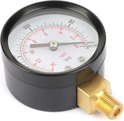 Obrázek produktu pro Manometr 0–200 psi, 0–14 bar, NPT 1/8" pro vodu, vzduch a olej