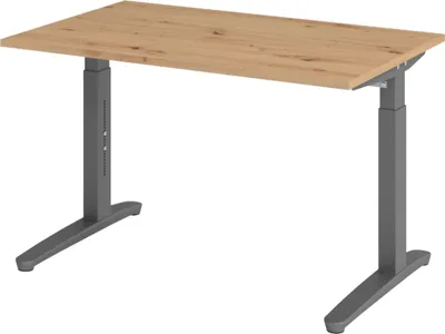Produktbild von bümö Schreibtisch Serie-XB - Nachbildung: Asteiche, Größe:  120 x 80 cm, Gestell: Graphit