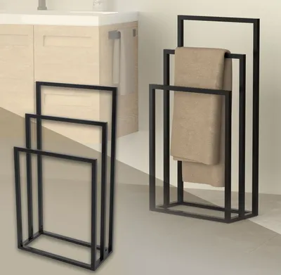Obrázok produktu pre ML-Design vešiak na uteráky s 3 držiakmi na uteráky, 45 cm, čierny, z ocele